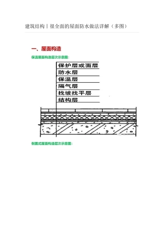 全面的屋面防水做法详解
