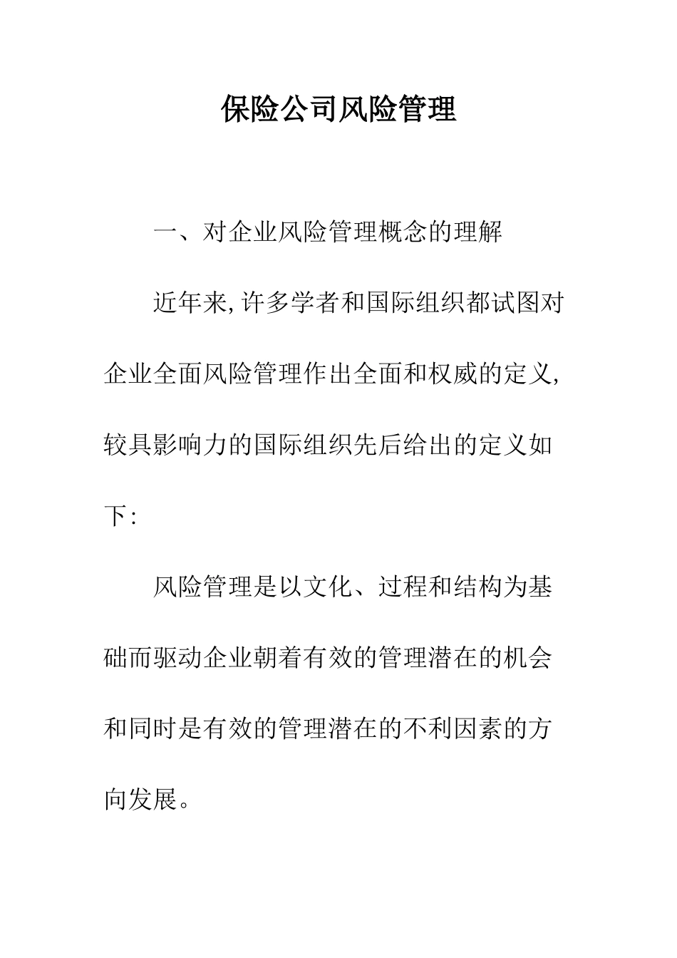 保险公司风险管理_第1页