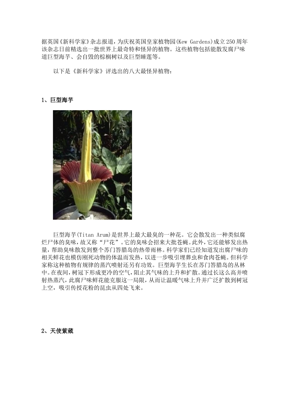 全球怪异的动植物有哪些_第1页