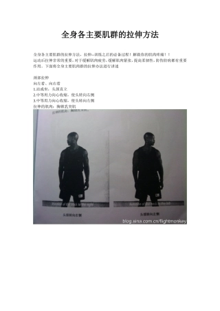 全身各主要肌群的拉伸方法