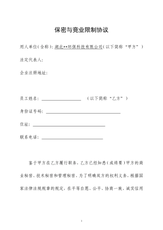 保密与竞业限制协议(定稿)