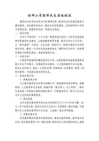 保坪小学教师成长实施规划
