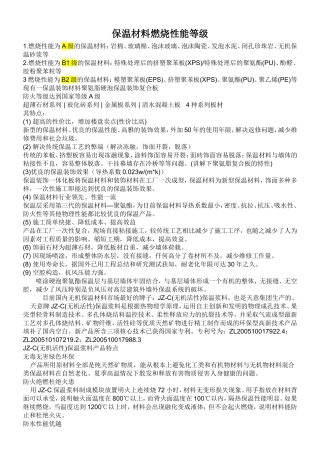 保温材料燃烧性能等级