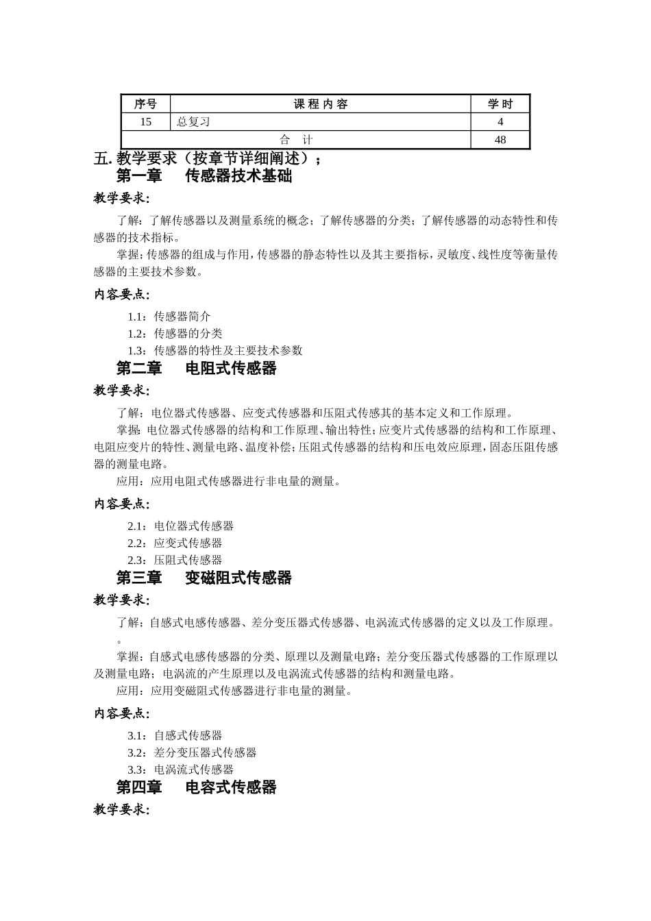 传感器与检测技术课程教学大纲及学习指导_第2页
