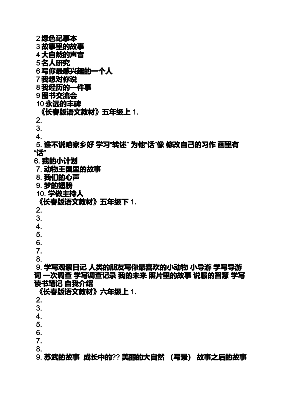 六年级作文之长春版小学语文1—6年所有作文_第3页