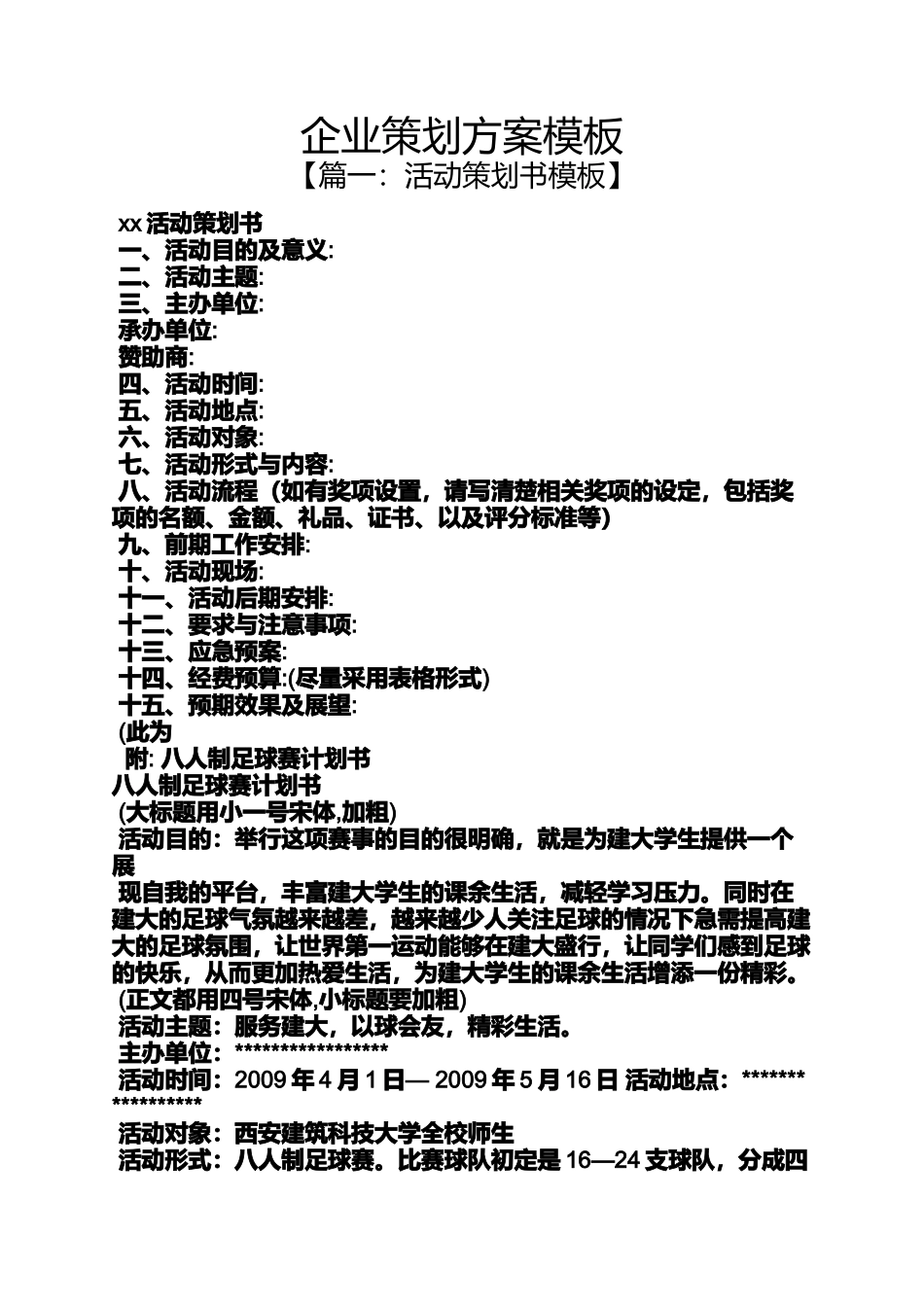 企业策划方案模板_第1页