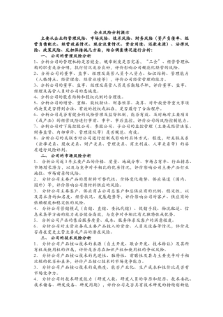 企业风险分析提示