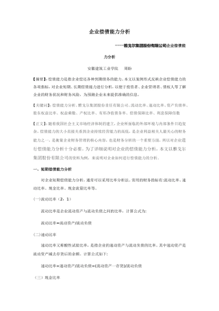偿债能力案例