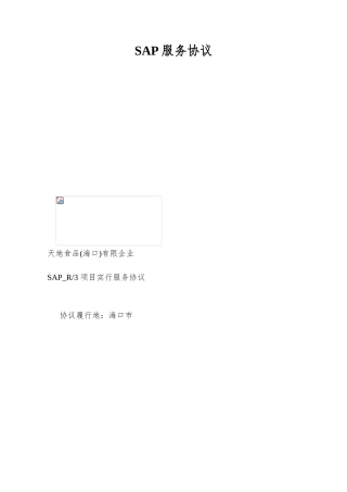 SAP服务合同