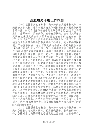 县监察局年度工作报告
