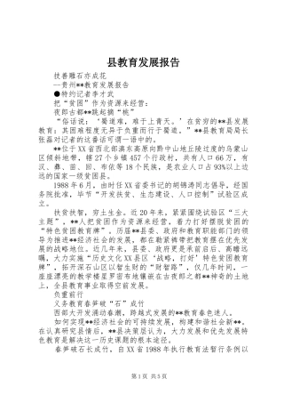 县教育发展报告