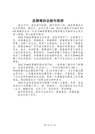 县禁毒协会新年致辞