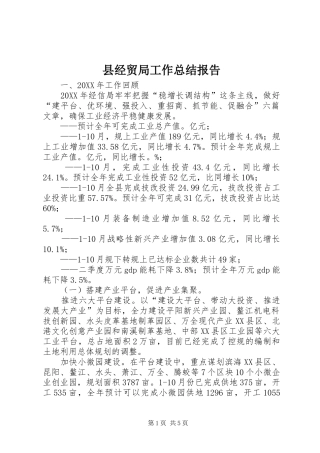 县经贸局工作总结报告