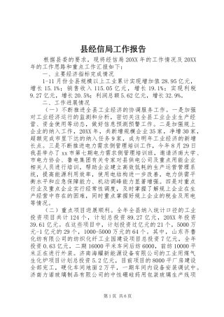 县经信局工作报告