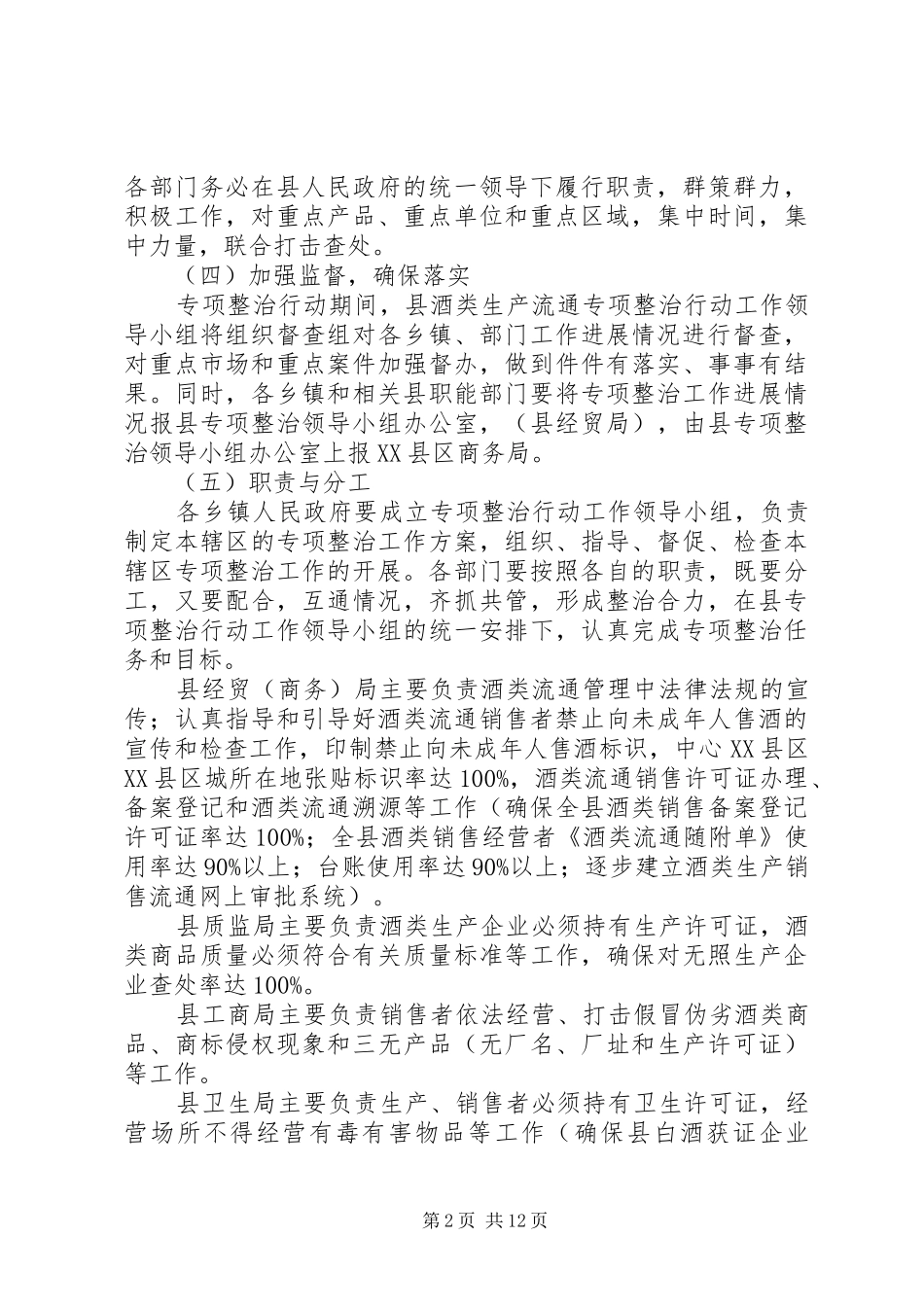 县酒类流通专项整治实施方案_第2页