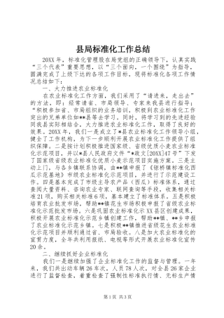 县局标准化工作总结