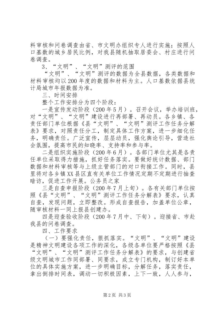 县开展精神文明测评验收工作方案_第2页