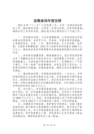县粮食局年度安排