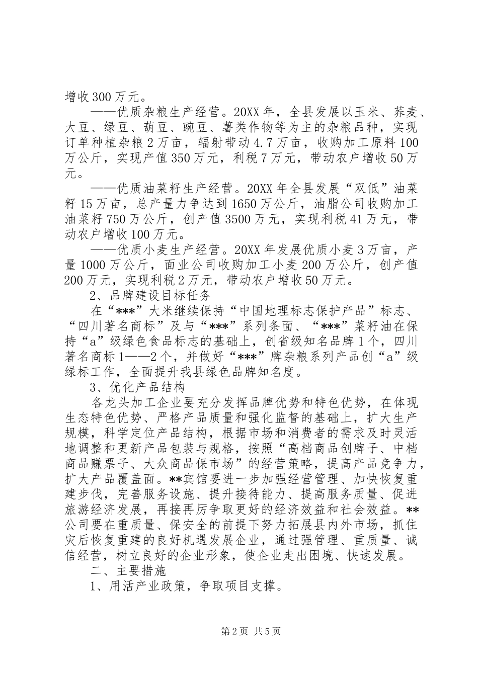 县粮食局优质粮油产业多种经营工作要点_第2页