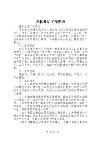 县林业站工作要点