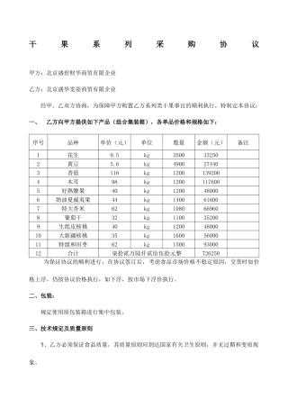 干果采购合同