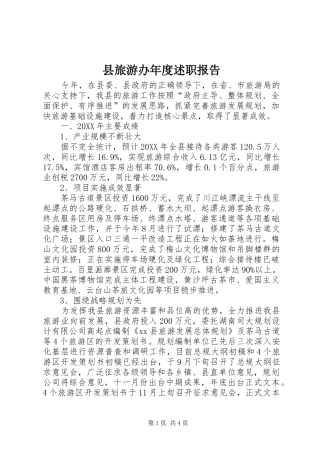 县旅游办年度述职报告