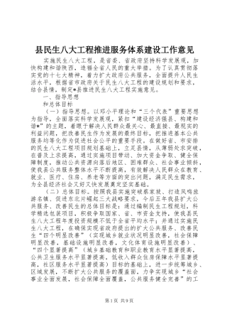 县民生八大工程推进服务体系建设工作意见