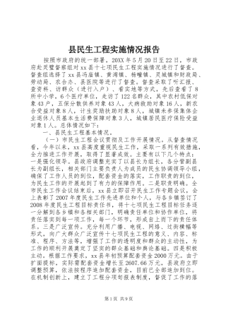 县民生工程实施情况报告