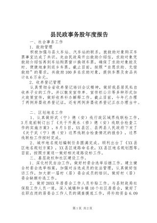 县民政事务股年度报告