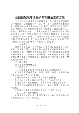 县能源领域环境保护专项整治工作方案