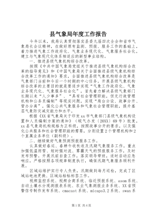 县气象局年度工作报告