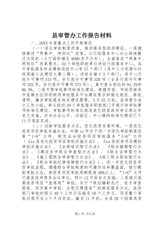 县审管办工作报告材料