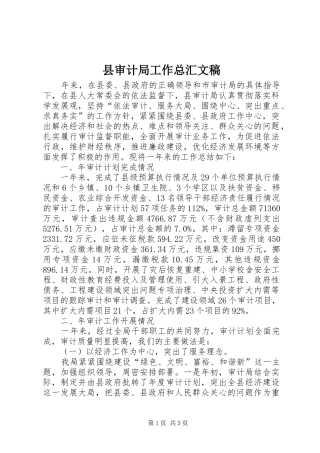 县审计局工作总汇文稿