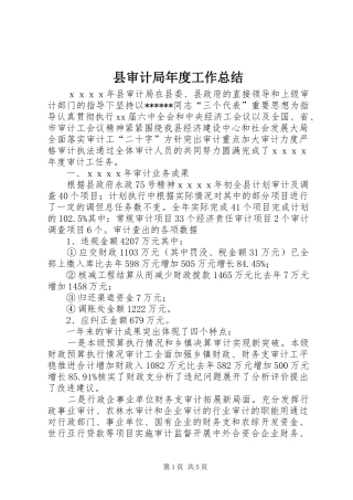县审计局年度工作总结