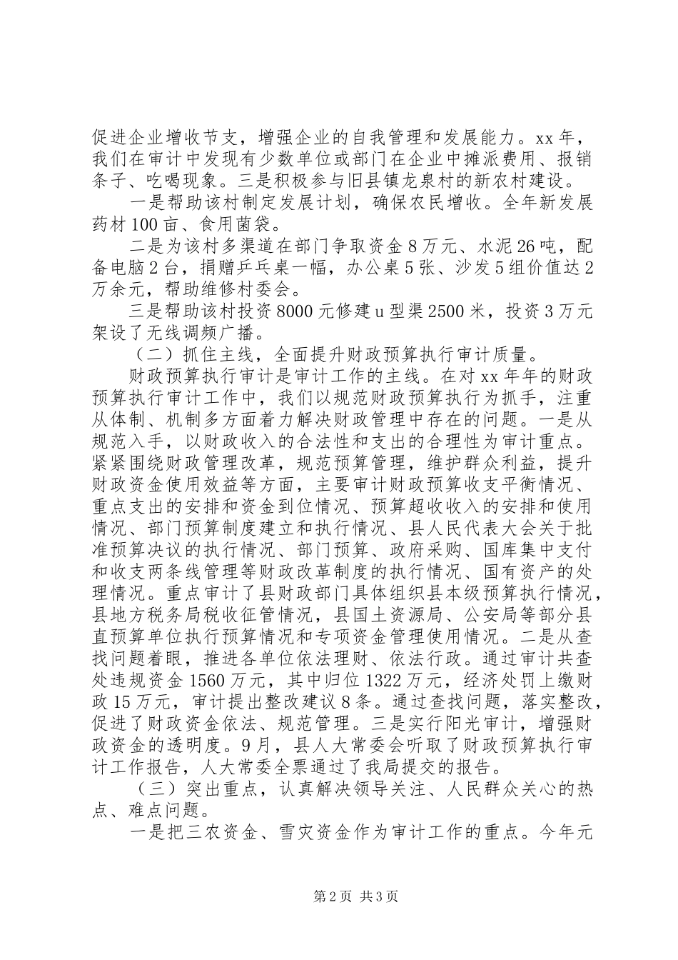 县审计局审计工作总结范文_第2页