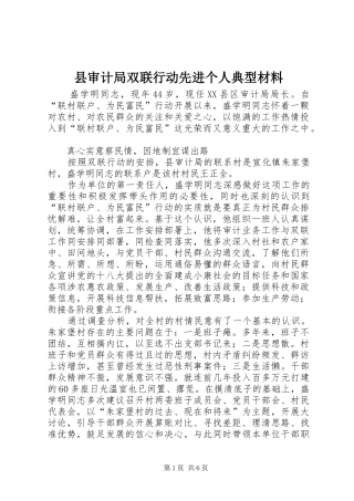县审计局双联行动先进个人典型材料