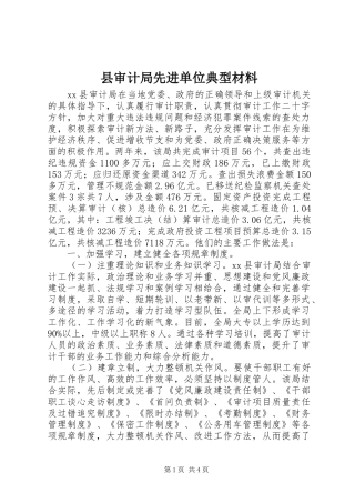 县审计局先进单位典型材料