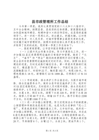 县市政管理所工作总结