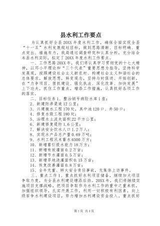 县水利工作要点