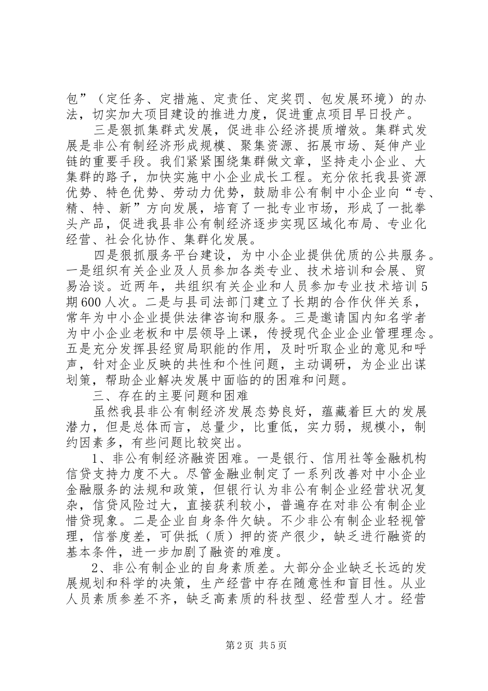 县委非公有制经济工作总结_第2页