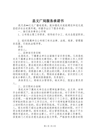 县文广局服务承诺书