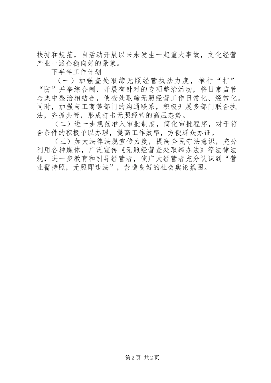 县文广新局查处无证无照经营工作报告_第2页