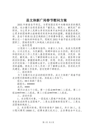 县文体新广局春节慰问方案