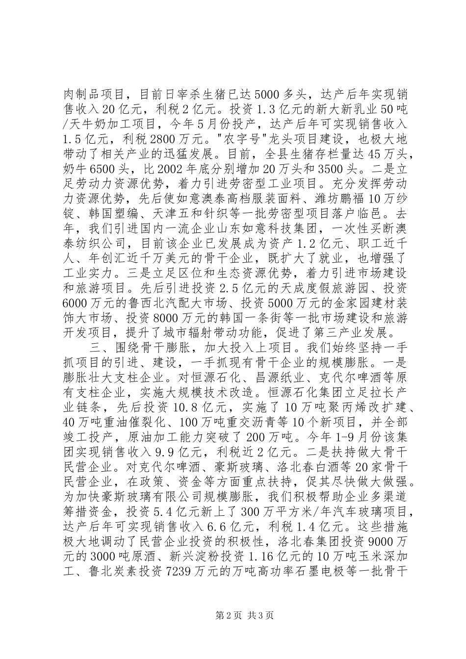 县项目建设情况交流材料_第2页