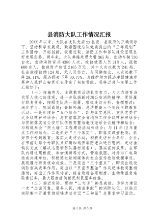 县消防大队工作情况汇报