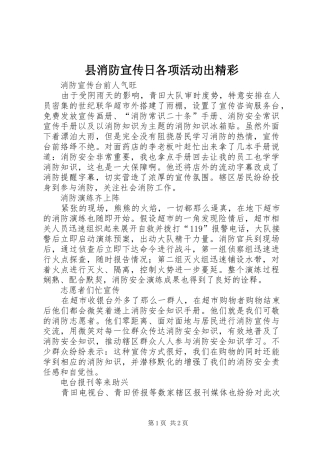 县消防宣传日各项活动出精彩