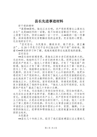 县长先进事迹材料