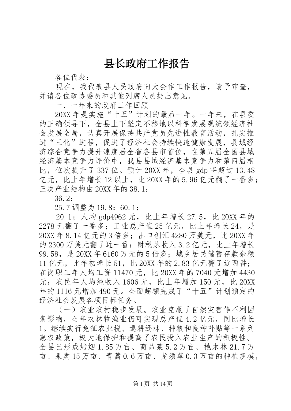 县长政府工作报告_第1页