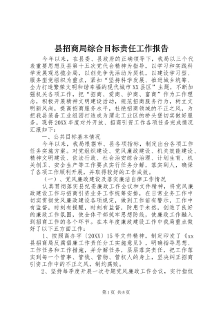 县招商局综合目标责任工作报告