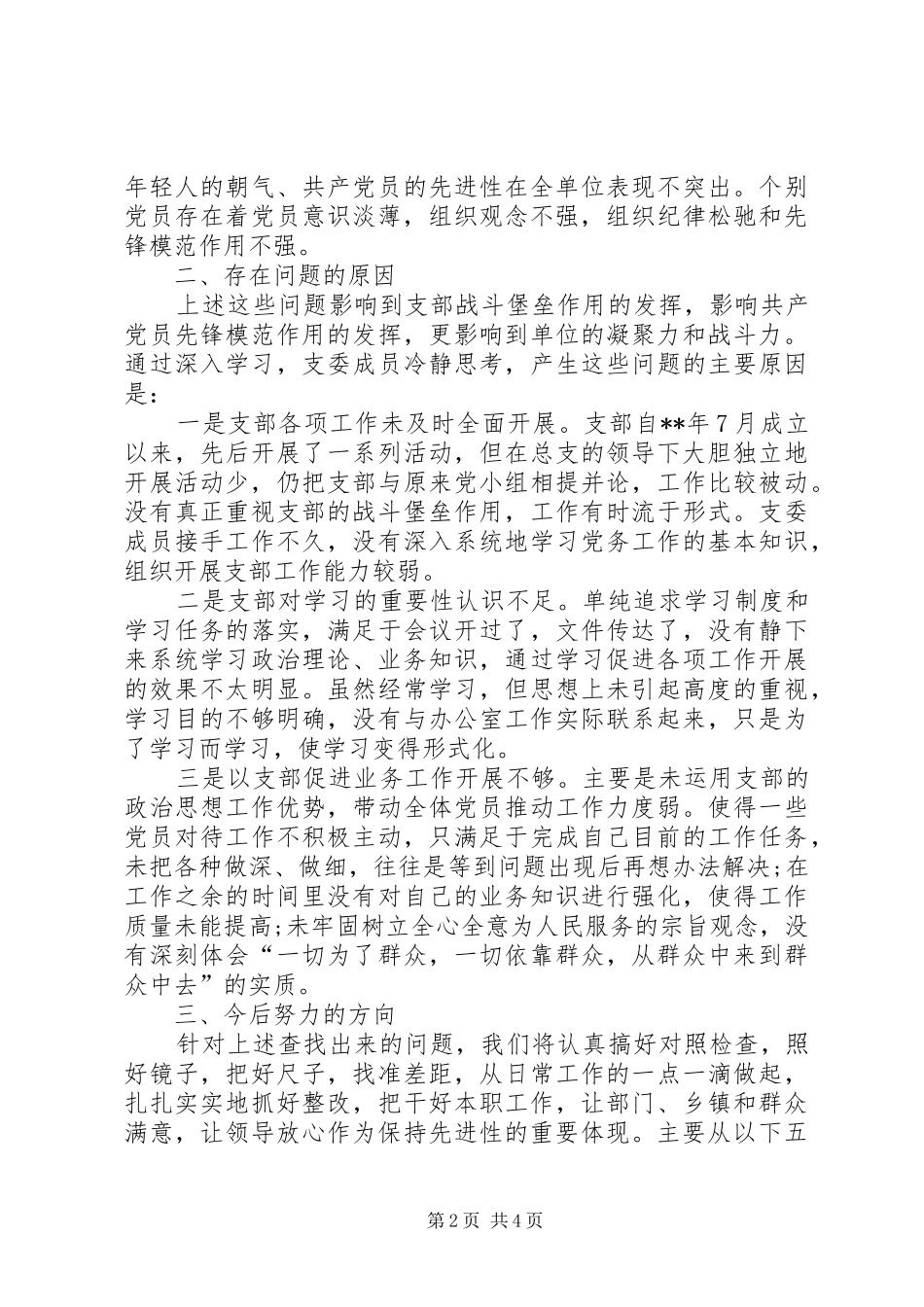 县政府办党支部保持先进性分析材料_第2页